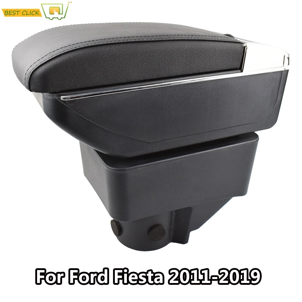 Ящик для хранения Ford Fiesta 2011 2019 подлокотник рук пепельница двухслойный черный