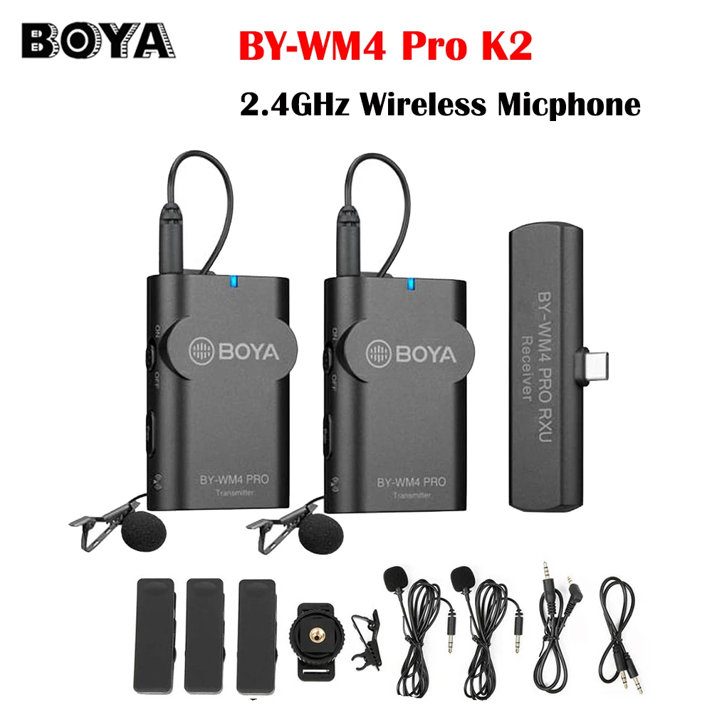 

BOYA BY-WM4 Pro K6 K5 K4 K3 K2 K1 петличный микрофон 2,4 ГГц беспроводной конденсатор микрофон IOS интерфейс Type-C для смартфона