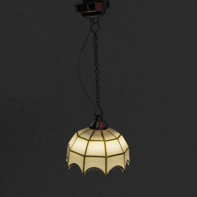 

1:12 Dollhouse Miniature Furniture Decoration Accessories 12V Ceiling Lamp Model