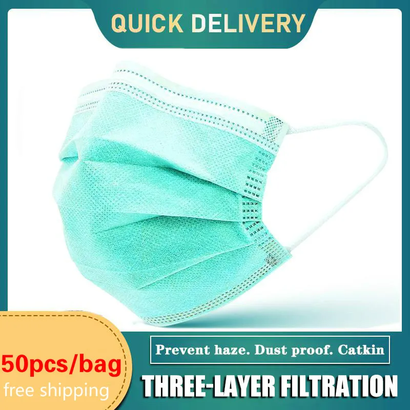 Фото 10-100pcs Disposable Mouth Masks 3 Layers Earloops Breath Face Mask Non-woven Green Adult Quick Delivery Красота и здоровье 10-100pcs Disposable Mouth Masks 3 Layers Earloops Breath Face Mask Non-woven Green Adult Quick Delivery Красота и здоровье