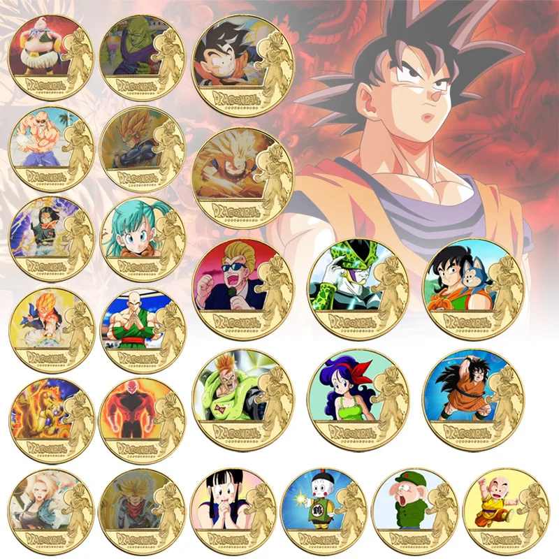 

Anime Dragon Ball Z Medal Commemorative Collectible Coins Toys Goku Piccolo Vegeta Patterns Metal Gold Plated Color Gift for Boy