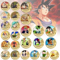 anime dragon ball z medal commemorative coins toys metal crafts gilded gold plated color goku piccolo vegeta collection gifts