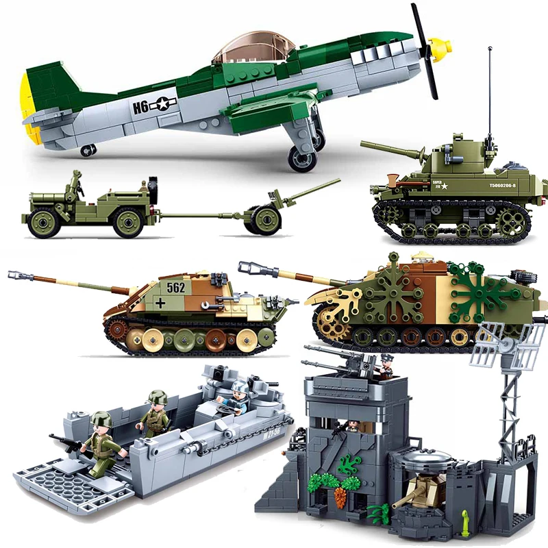 

Military German Army Atlantic Fort Bastion MOC Building Blocks Set Weapon War Chariot Soldier WW2 Bricks Classic Model Kids Toys