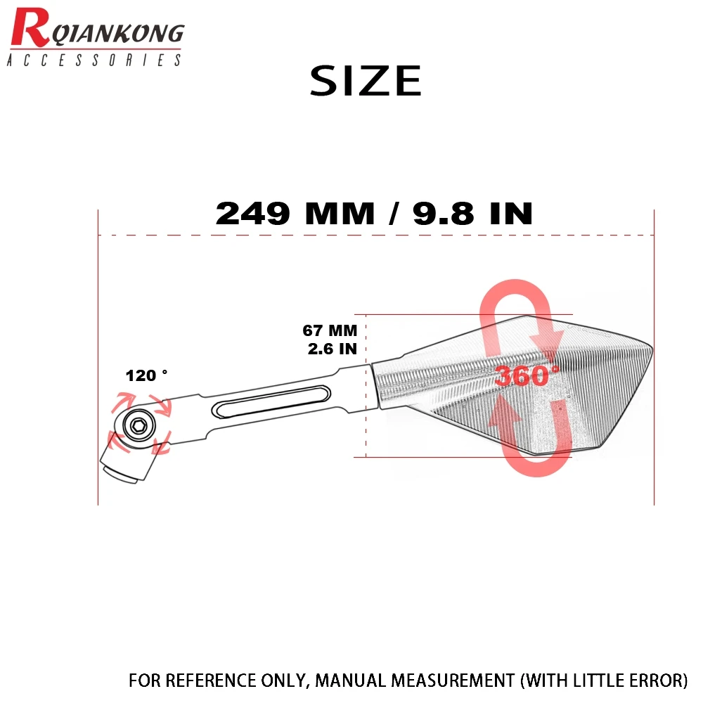 

Motorcycle CNC Aluninum Rearview Side Mirror Universal Mirrors For ducati monster 696 796 for bmw r1200gs S 1000 RR ZX6R F800R