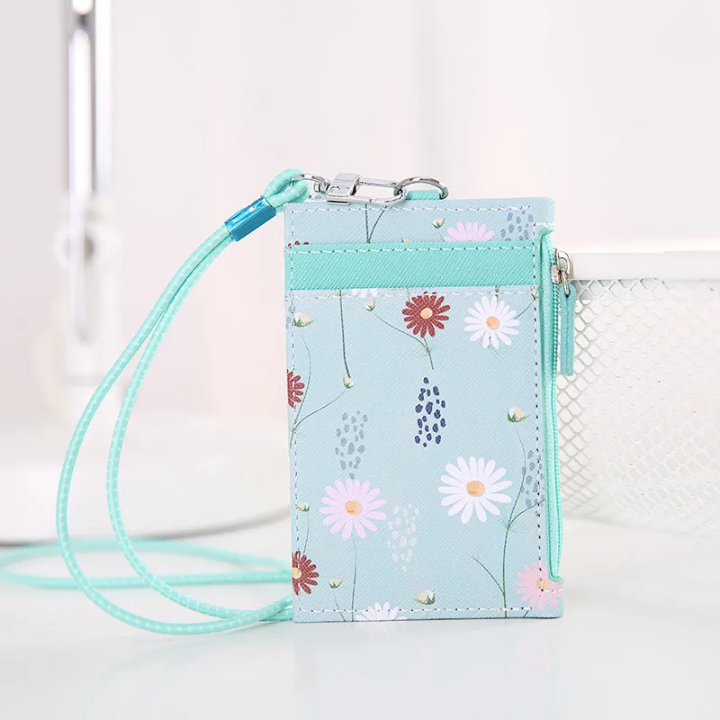 Женский бизнес-держатель для карт, кошелек для мужчин из искусственной кожи, ID держатель для карт s чехол, ремешок на шею, дамские модные тонкие мини-кошельки - Цвет: Серый