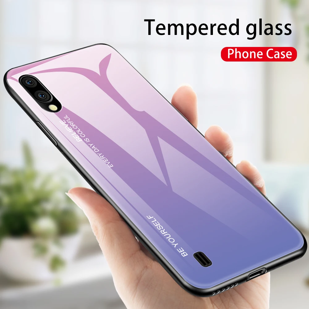 Градиентный чехол из закаленного стекла для samsung Galaxy M10 M20 M30 M40 роскошный