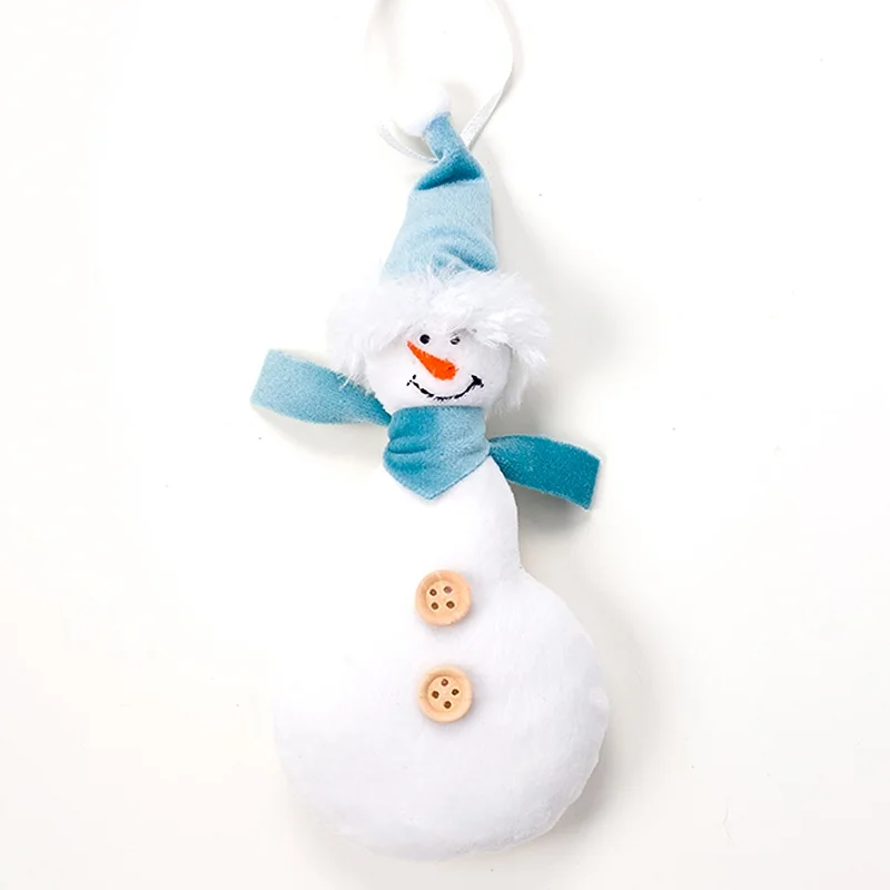 blue snowman 1 шт. забавная Рождественская елка украшение кулон серый синий Санта Клаус Снеговик кукла Висячие украшения Рождественские украшения для дома - Цвет: blue snowman