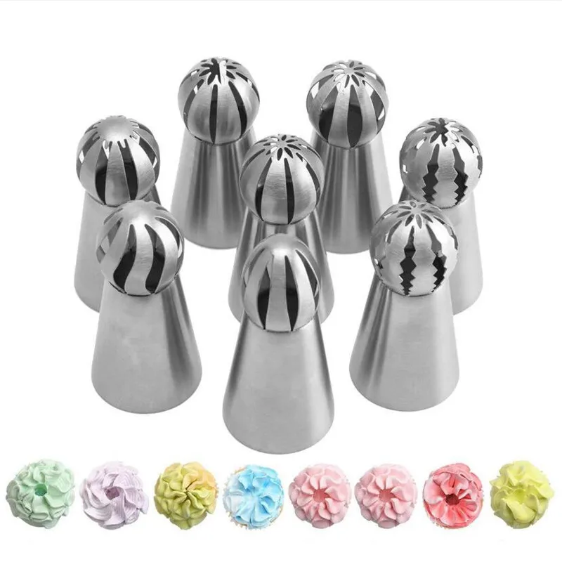 

1pc Russian Spherical Ball Stainless Steel Icing Piping Nozzle Pastry Tips Fondant Cupcake Baking Tip Tool Sphere Shape Cream