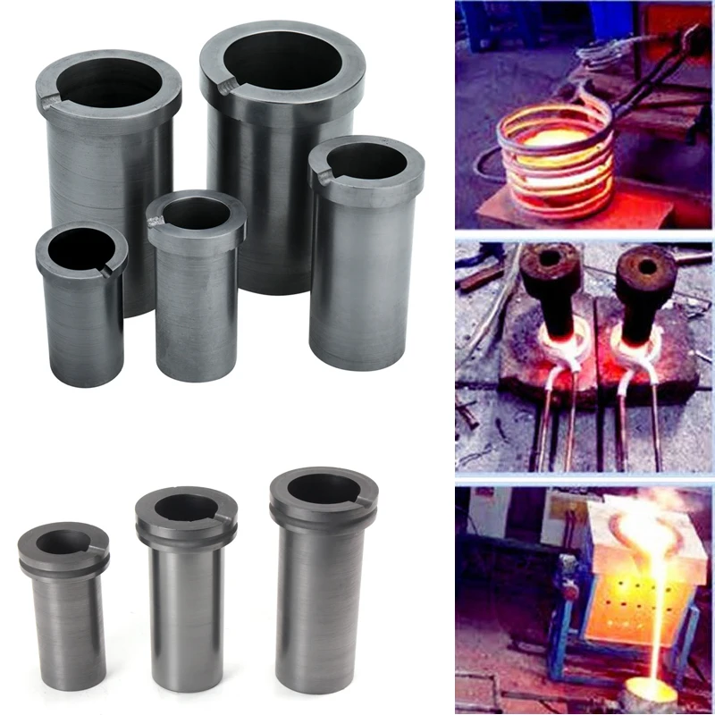 1-5kg Foundry Clay Graphite Crucibles Black Cup Furnace Torch Melting Casting Refining Gold Silver Copper Brass Aluminum