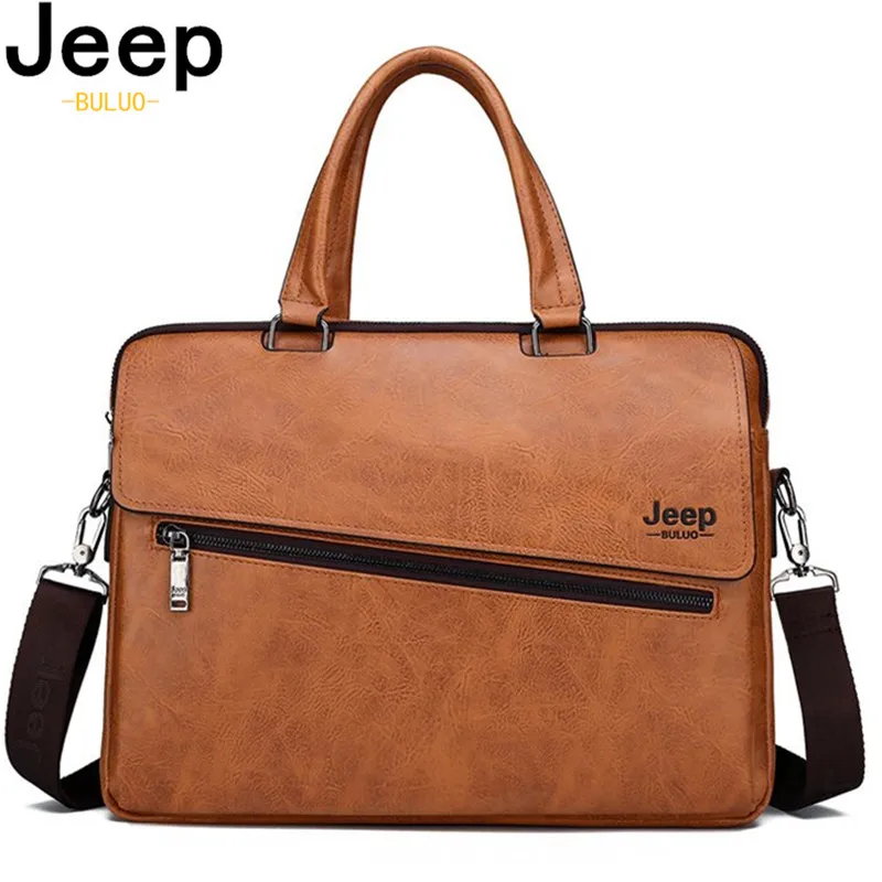 JEEP BULUO 14 дюймов кожаная сумка для ноутбука файл Горячая Курьерские сумки Для
