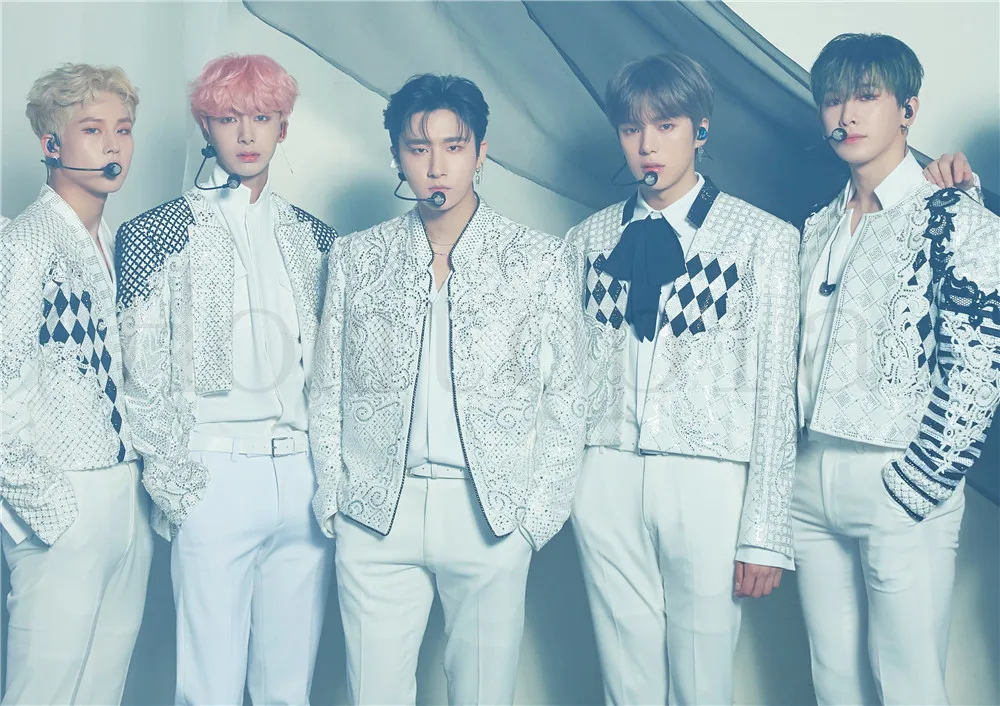 Monsta X Kpop плакаты высокой четкости украшения для дома и офиса глянцевые бумажные принты оптом