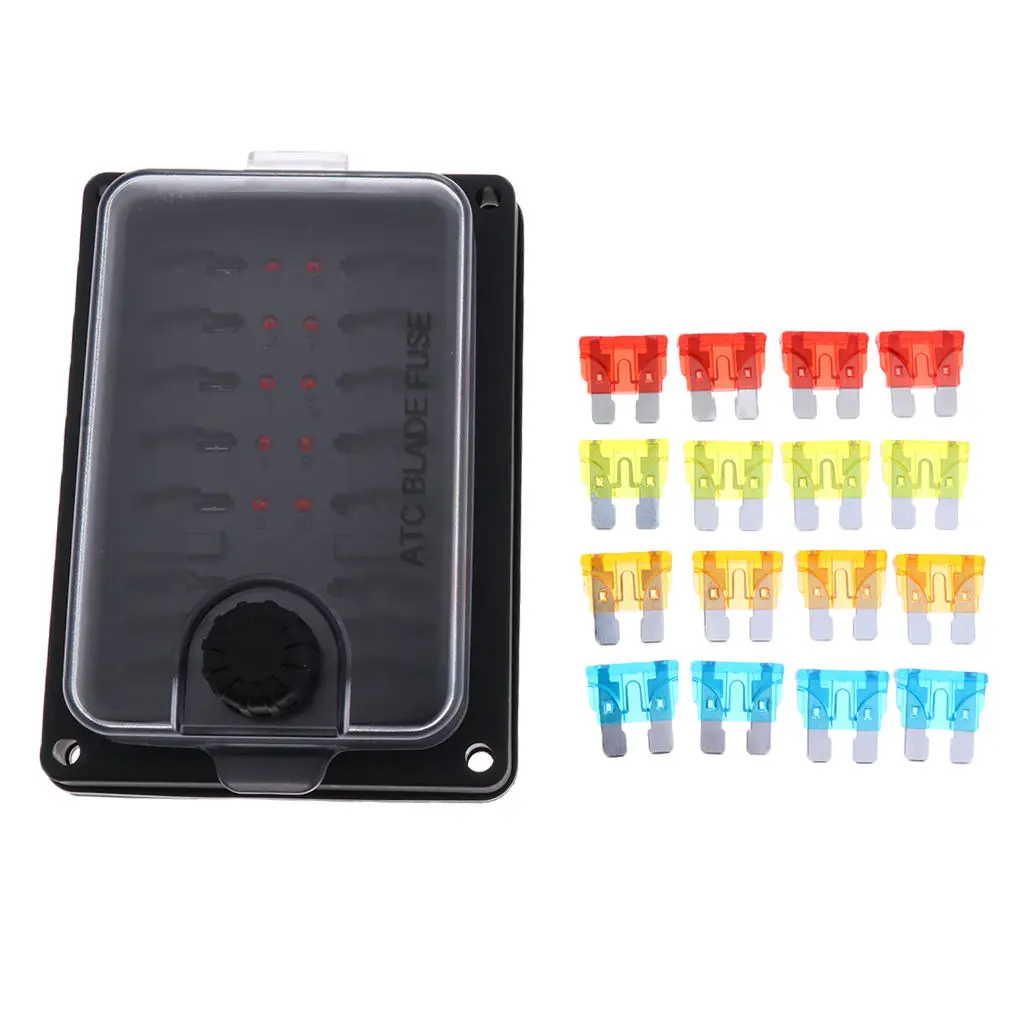 

High Quality 10 Way Car Boat Auto Blade Fuse Box Holder Block ATC