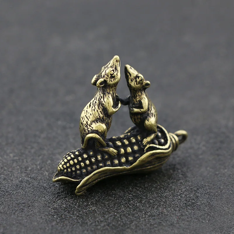 Мини латунный мешок для денег крыс статуя кукурузы дарующая благовоние