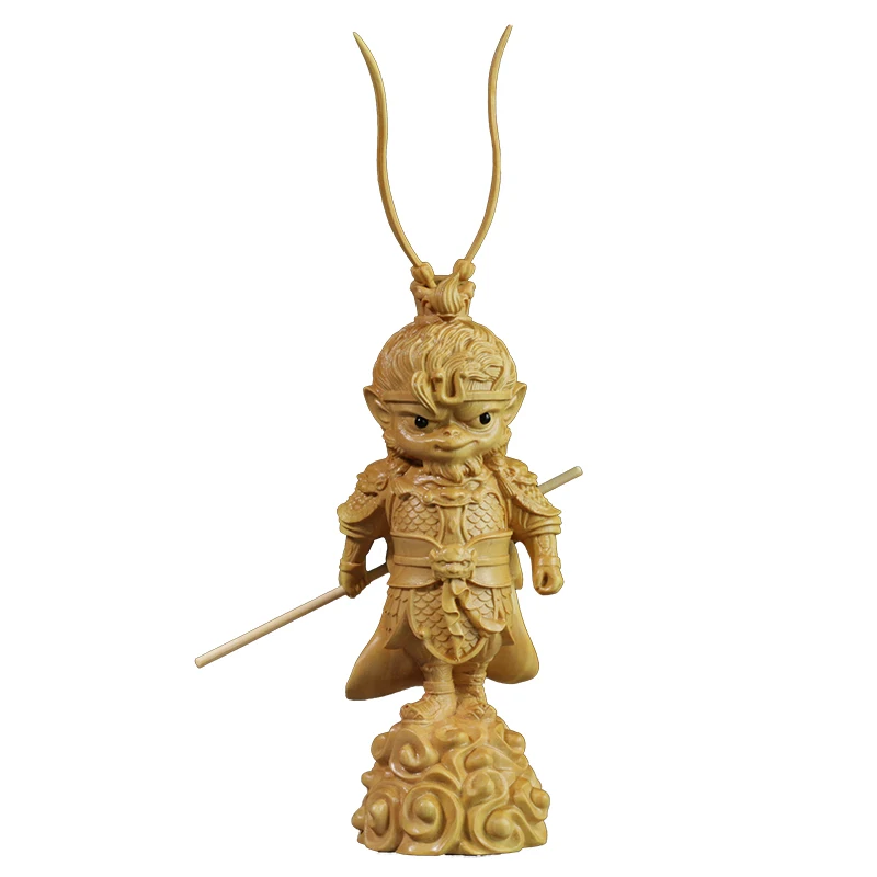 19 см Мультфильм Sun Wukong скульптура Будда на удачу из бокса Милая Обезьяна Король
