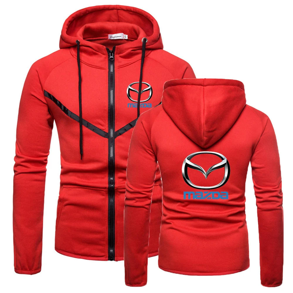 

2021 Mazda Car Logo Custom High Quality Comfortable All-match Sportswear Men Fitness Zipper Sweatshirt Solid Color Style Hoodies
