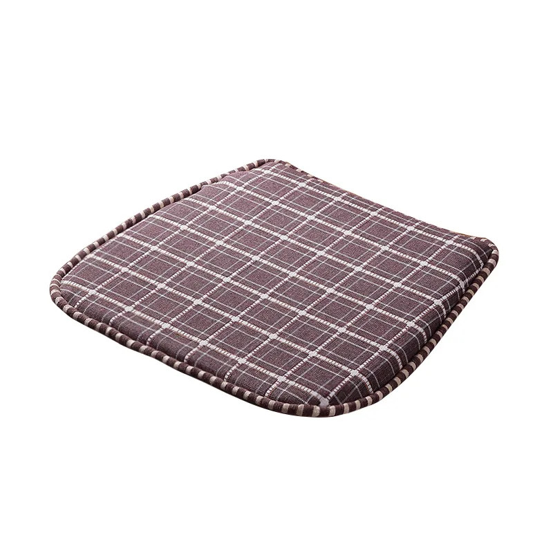 

Cushion Linen Blended Horseshoe Shape Solid Color Lattice Home Restaurant Office Car Seat Cushion Non-slip Outdoor Cushions 2pcs