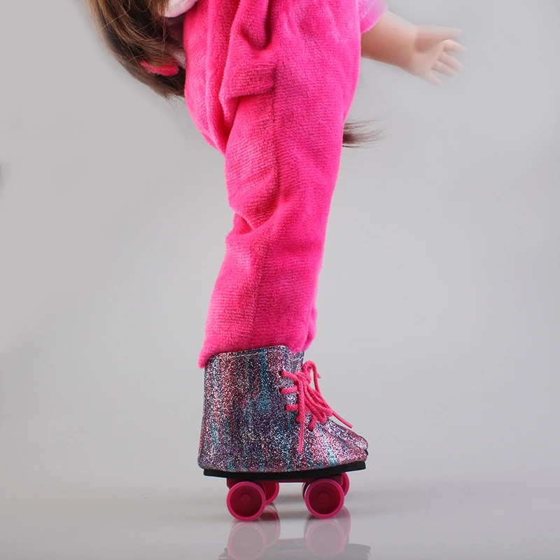 

Doll Roller Skates for 18 inch American Doll Boots for 43cm Baby Reborn Dolls Fashion Gifts for Girl Doll Accessories
