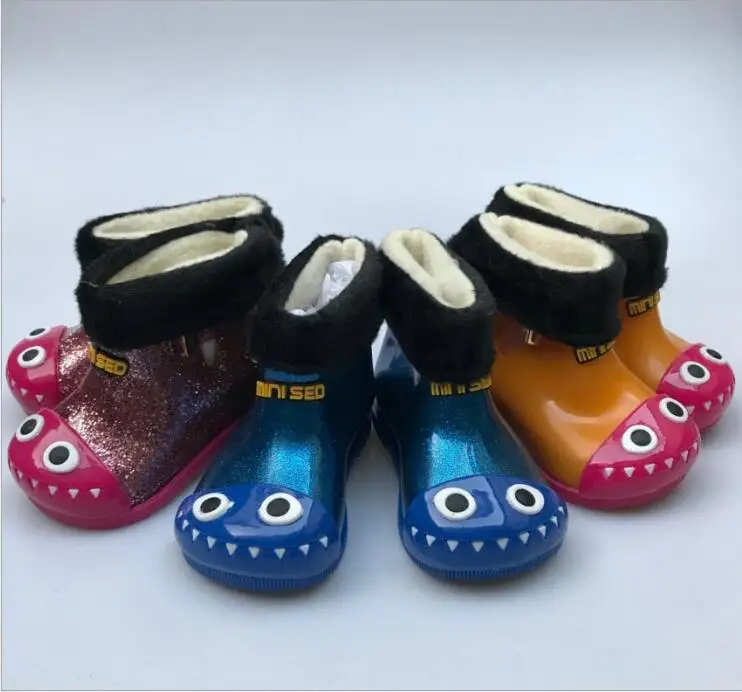 Новинка детские резиновые сапоги для девочек и мальчиков модные с мультяшными