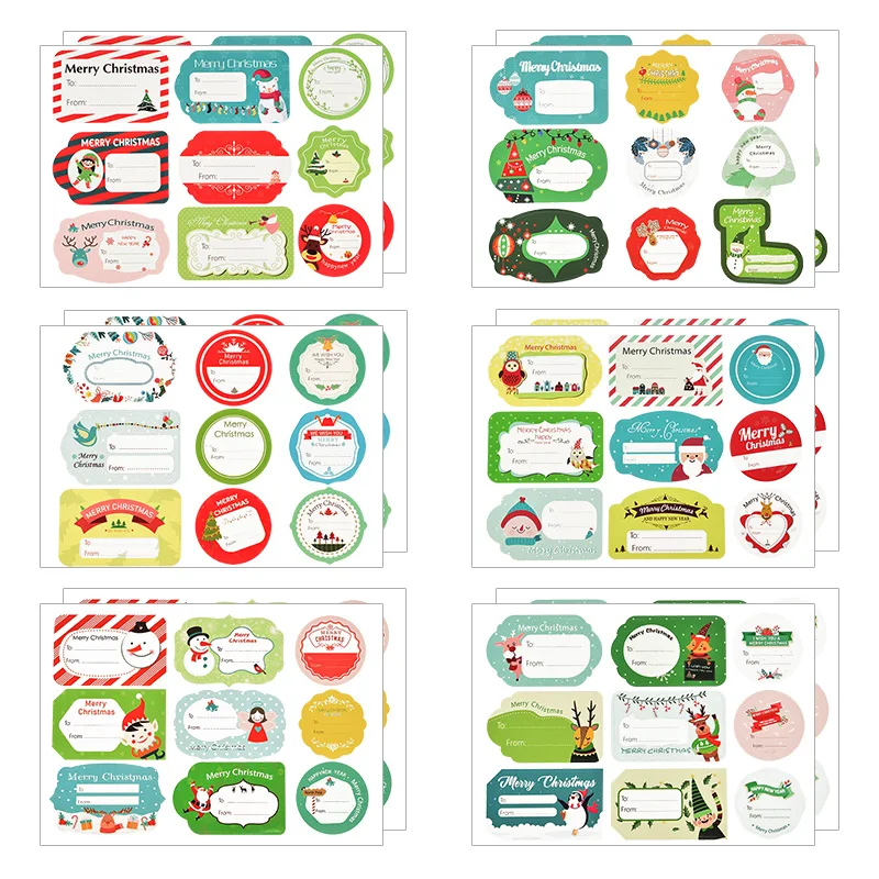 

108Pcs/12Sheets Merry Christmas DIY Gift Stickers Name Tags Present Seal Label Stickers Christmas Gift Packaging Decoration