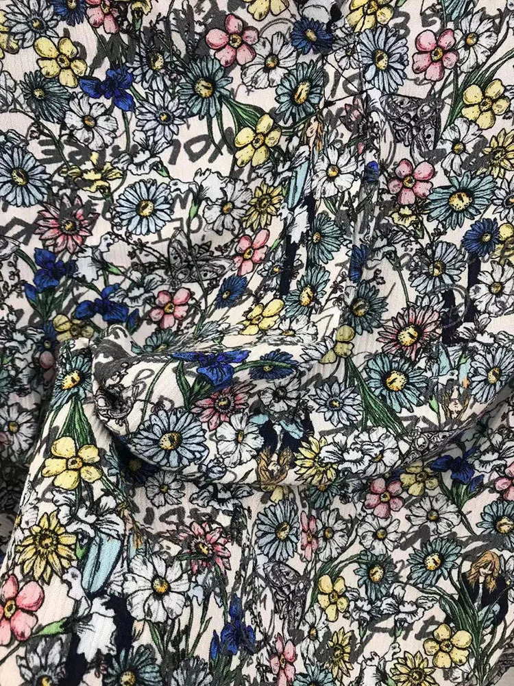 

2021 Spring and Summer New Women's Printed Series V-neck Shirt Top