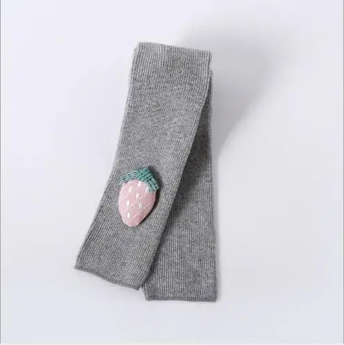 

Autumn and winter new children's pantyhose solid color combed cotton baby nine pants vertical bar girls pantyhose