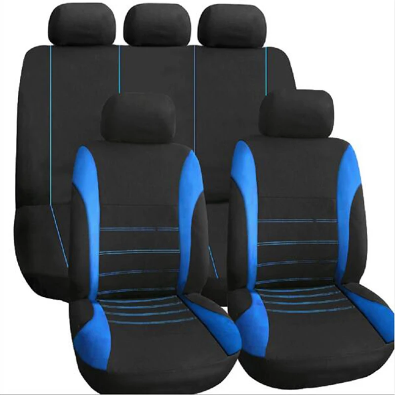 

Brand Embroidery Car Seat Covers Set Universal Fit Most Cars Covers with Tire Track Detail Styling Car Seat Protector
