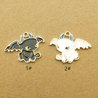 10pcs 20x26mm enamel cartoon charm for jewelry making earring pendant bracelet necklace accessories craft supplies gold plated