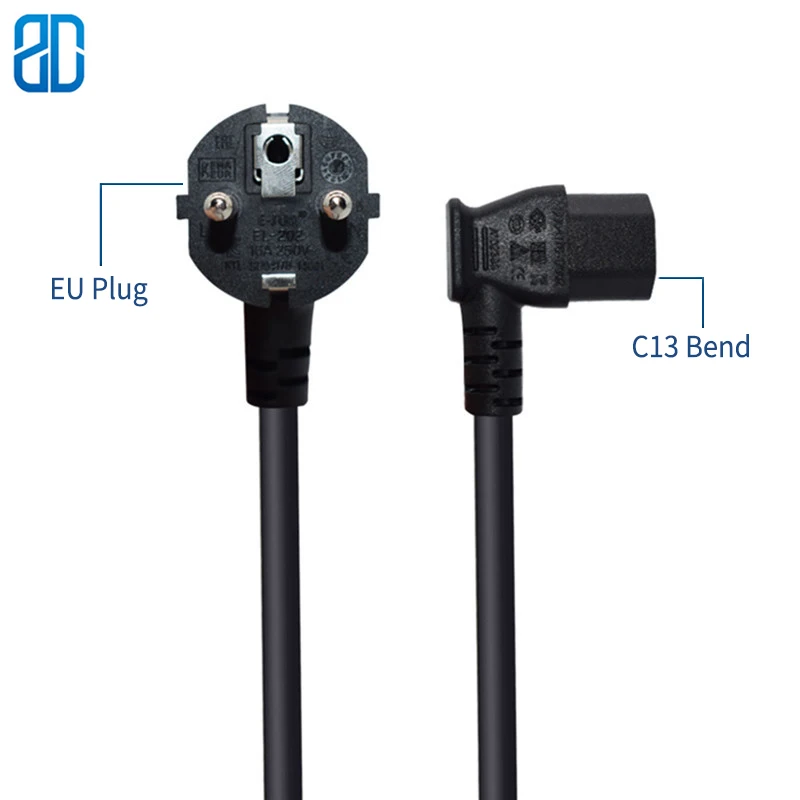 1 5 м EU-C13 Европейский штекер к женскому IEC320 C13 правый изгиб AC УДЛИНИТЕЛЬ шнур для
