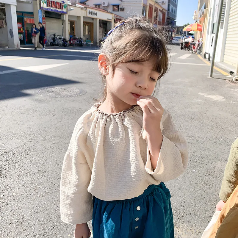 Детская одежда весна 2020 новая Корейская рубашка с бахромой для девочек детская