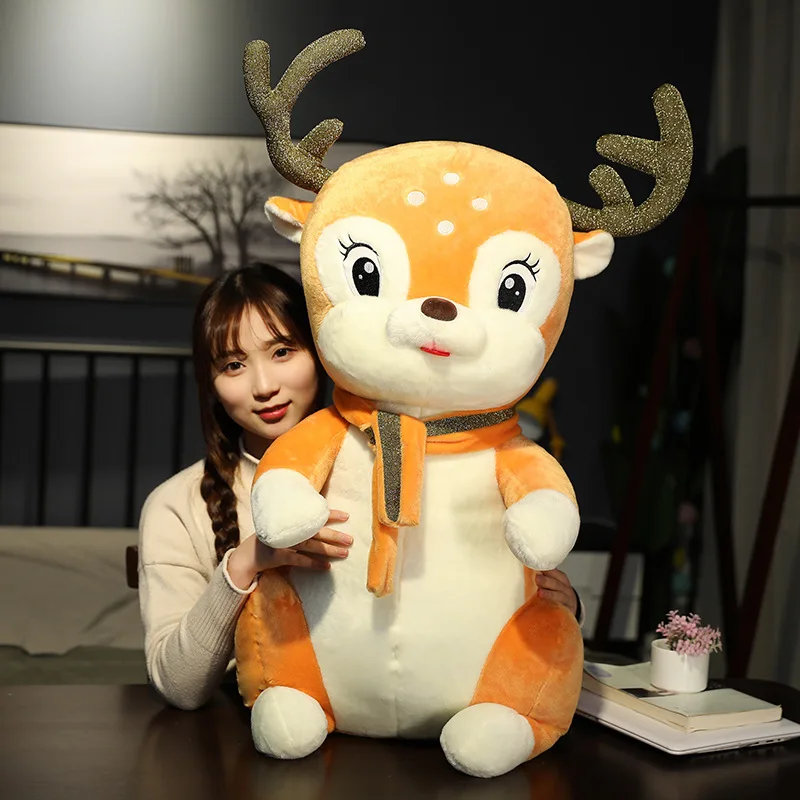 

Simulation Kids Stuffed Sika Deer Toys Plush Animal Deer Dolls Children Playmate Kids Birthday Gift Home Decoration