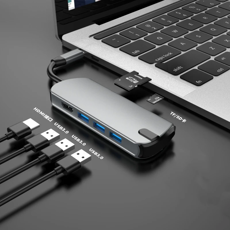 Док станция Basix USB C для ноутбука многофункциональный адаптер HDMI 3 0 хаб с TF SD