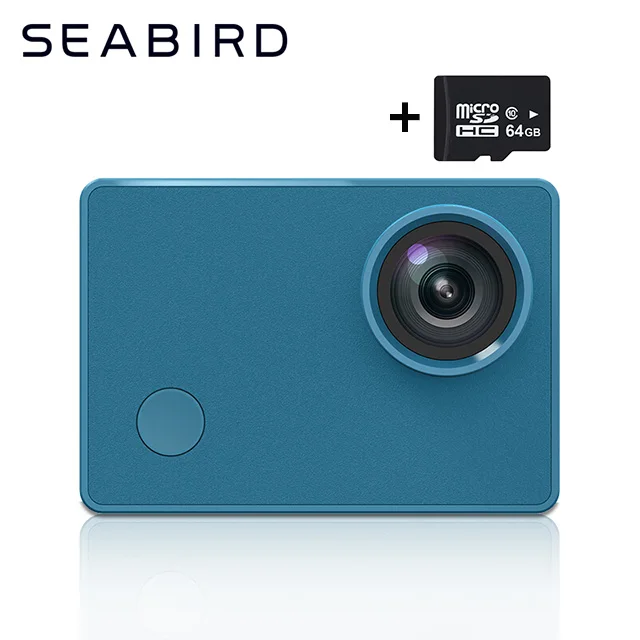 blue with 64G Xiaomi Mi Seabird 4K Экшн-камера 4 k/30FPS Hisilicon Hi3559 wifi Подводная Водонепроницаемая спортивная видеокамера - Цвет: blue with 64G