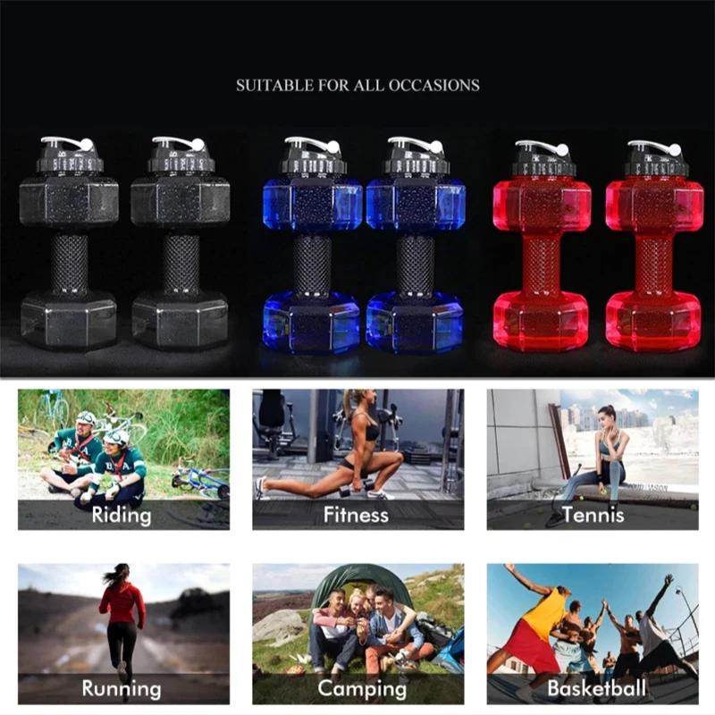 

New Creative 2.5L Dumbbell Shaped Cold Water Bottles Outdoor Fitness Sports Portable Large Capacity Tritan Water Bottle BPA Free