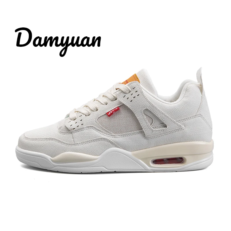 Damyuan/Новинка года; модная парусиновая Мужская Удобная дышащая повседневная легкая ковбойская обувь с воздушной подушкой; размер 46 - Цвет: Белый