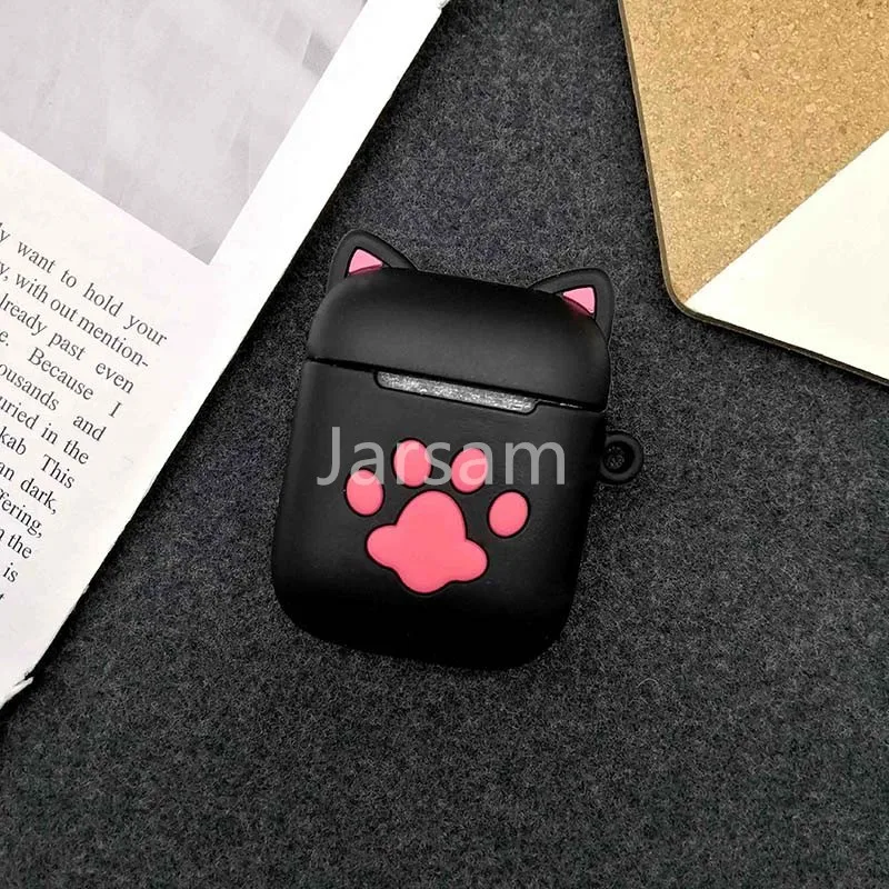 Black powder claw Мультяшный для airpod беспроводной Чехол для наушников для Apple AirPods 2 Силиконовый чехол для зарядки наушников Защитный чехол для AirPods - Цвет: Black powder claw