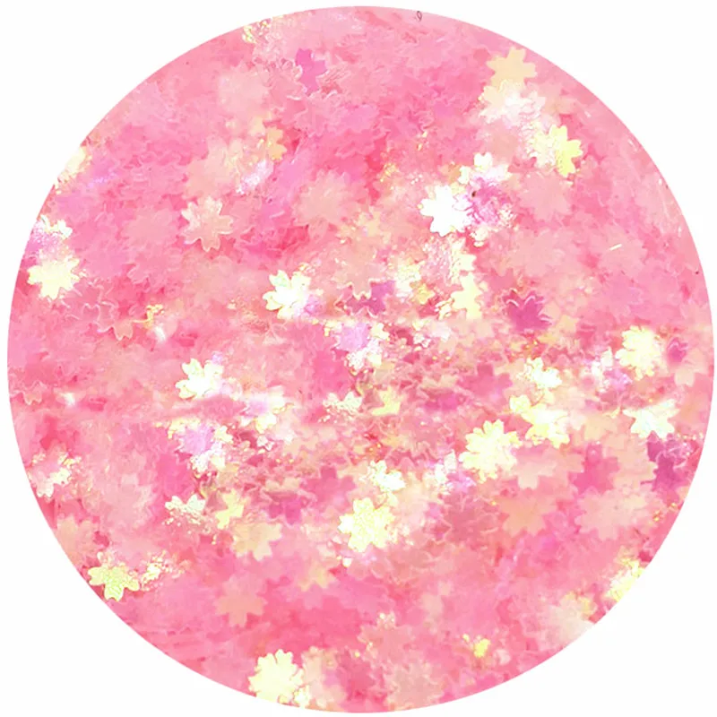 Блестки для ногтей прозрачные розовые смешанные звезды сердце ракушки цветок