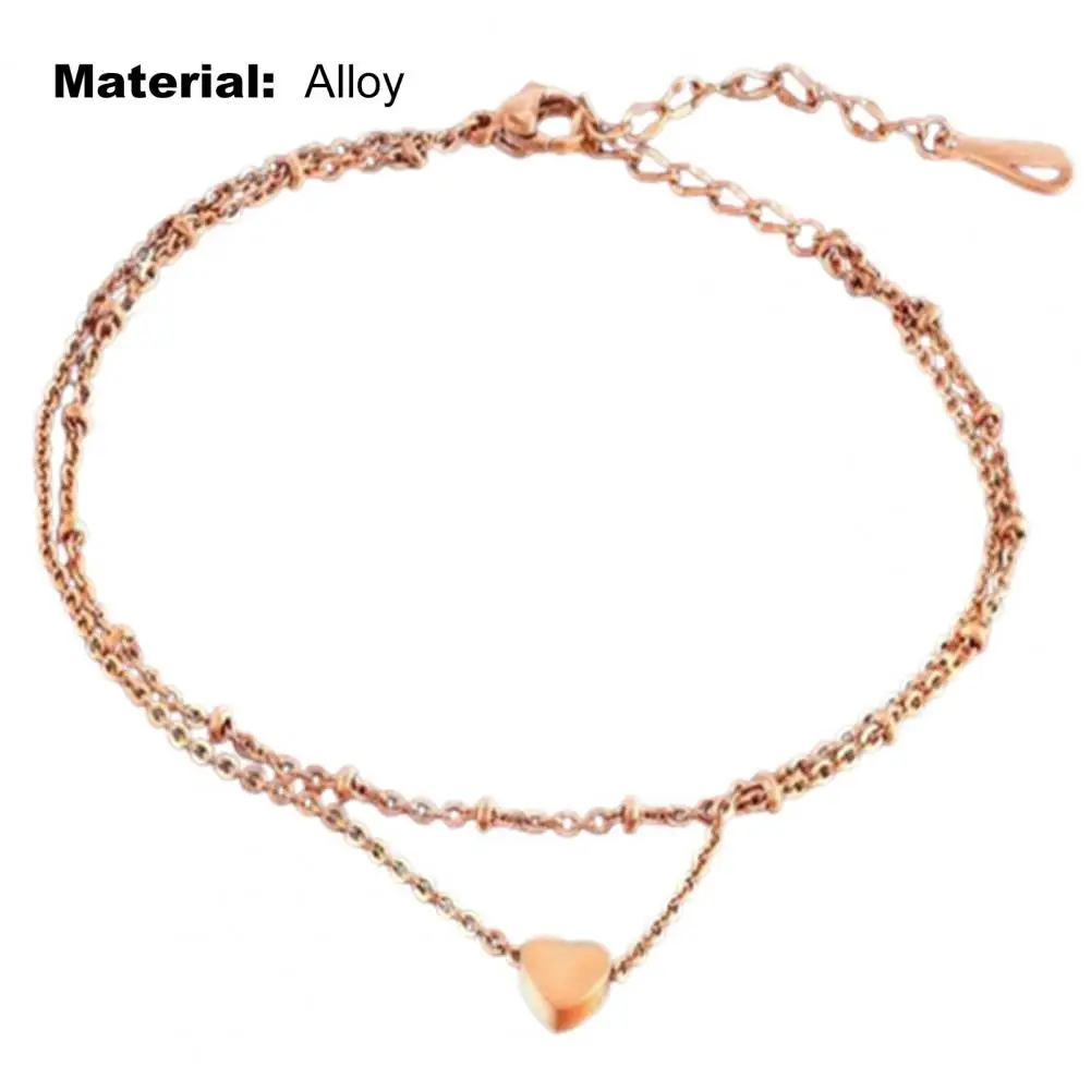 

Fashion Simple Double Layer Heart Female Anklets Foot Jewelry Leg New Anklets On Foot Ankle Bracelets For Women Leg Chain Gifts