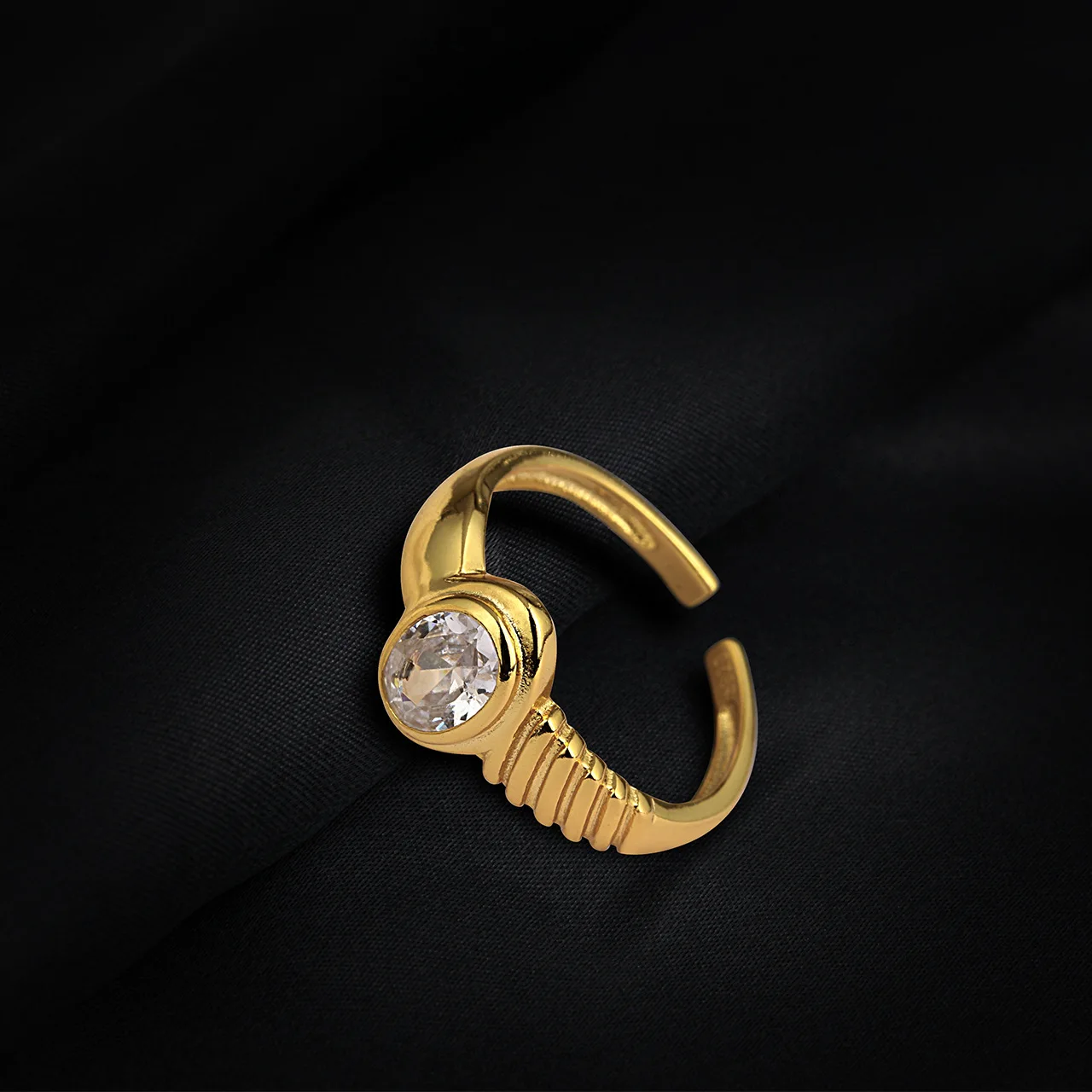 

Light Luxury S925 Sterling Silver Natural Zircon Ring Personalized Design Hollow Opening Adjustable Women Rings jewelry