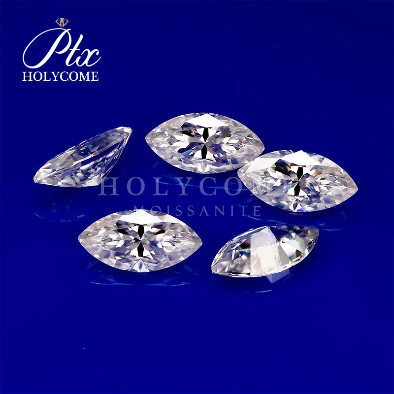 Marquise cut 1ct 5х10 мм белый цвет moissanite бриллиантовые драгоценные камни кольца рамки с