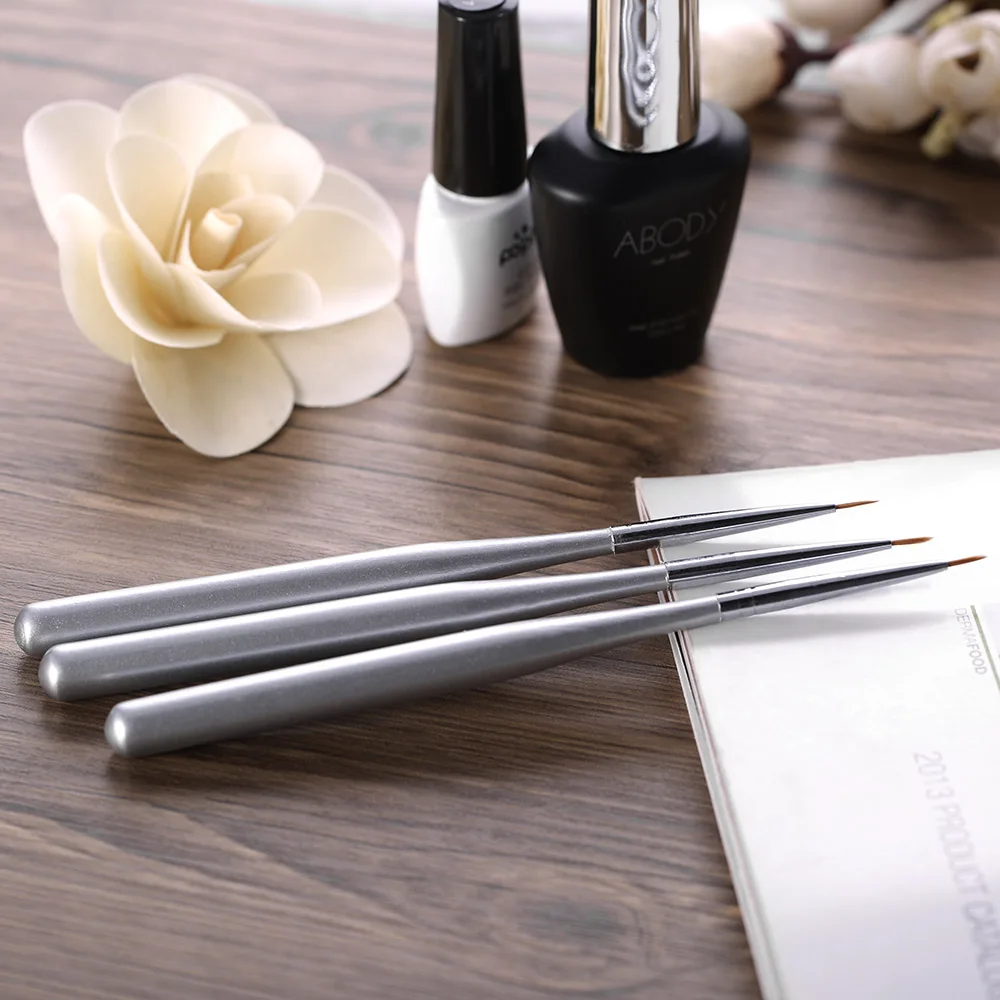 3Pcs/set Professional Acrylic Nail Brush Set for UV Gel Painting Drawing Builder Design Pen DIY Liner Tools Manicure | Красота и