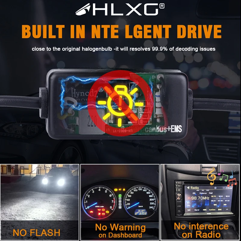 HLXG Canbus H4 H4/9003/HB2 светодиодный лампы для передних фар двойной Высокий Низкий Луч