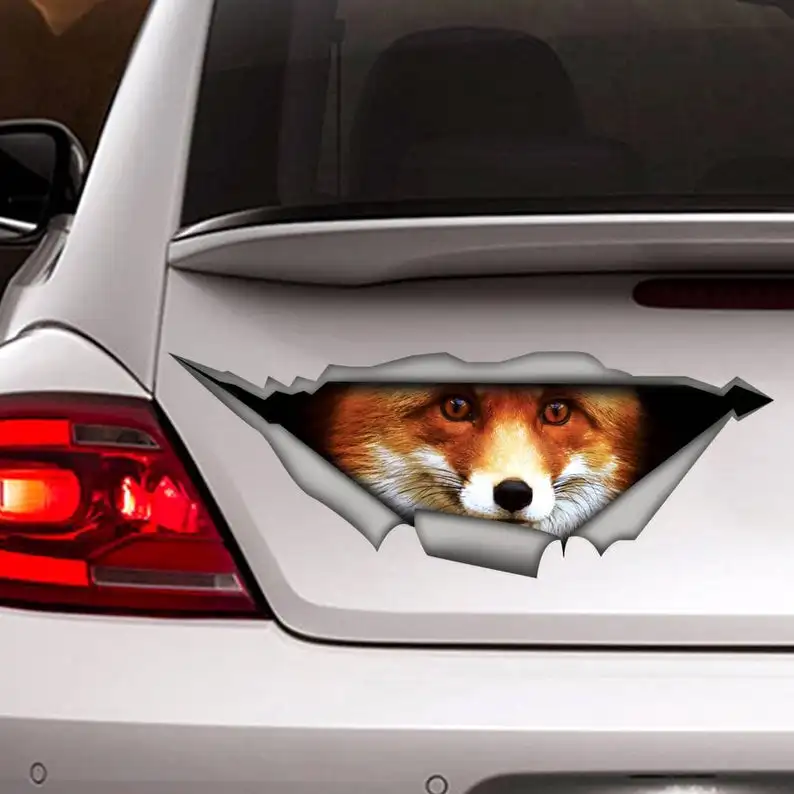 

Fox car decal , animals decal, 3D sticker, funny decal , car stickers