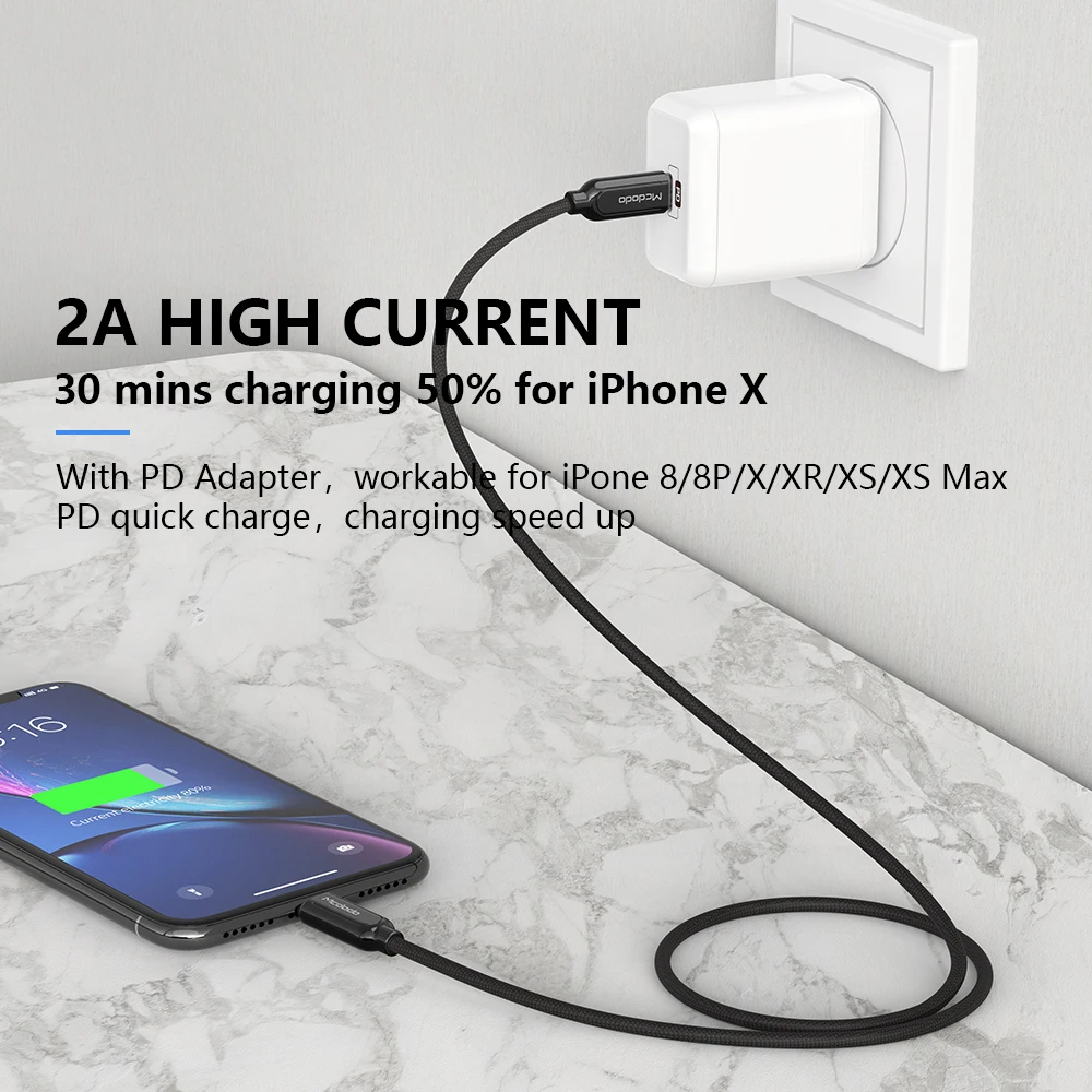 Mcdodo usb type C-8 pin кабель для IPhone X XS XR 8 Plus 18 Вт PD Быстрая зарядка USB C кабель для передачи данных для Macbook PD USB шнур