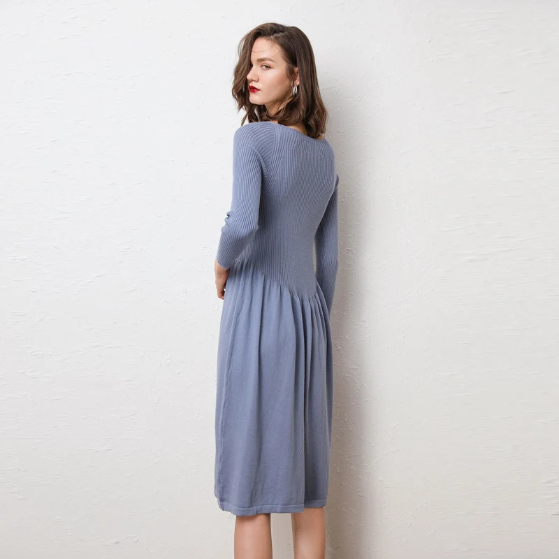 Женская облегающая сексуальная юбка-свитер из кашемира и шерсти вязаные