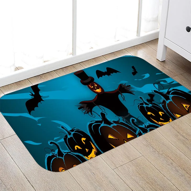3D Хэллоуин Смешной коврик для входной двери Противоскользящий замок тыквы