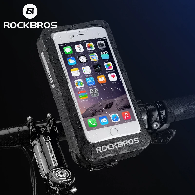 

ROCKBROS Bicycle Bag Full Waterproof Rotatable Bike Front Phone Bag Touch Screen Rearview Mirror Coin Purse Bag Bike Accessories
