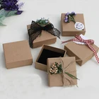 Креативные бумажные подарочные коробки в стиле ретро, коробка с логотипом на заказ, кольцо, серьги-гвоздики, футляры для ювелирных изделий, простая однотонная многоразовая декоративная коробка, аксессуары