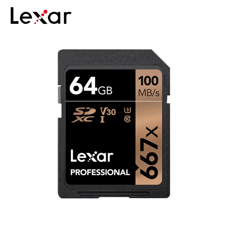 Карта памяти Lexar 667X SD 100 МБ/с./с флеш-карта 256 ГБ 128 Гб 64 SDXC V30 U3 Class 10 для 4K Full HD