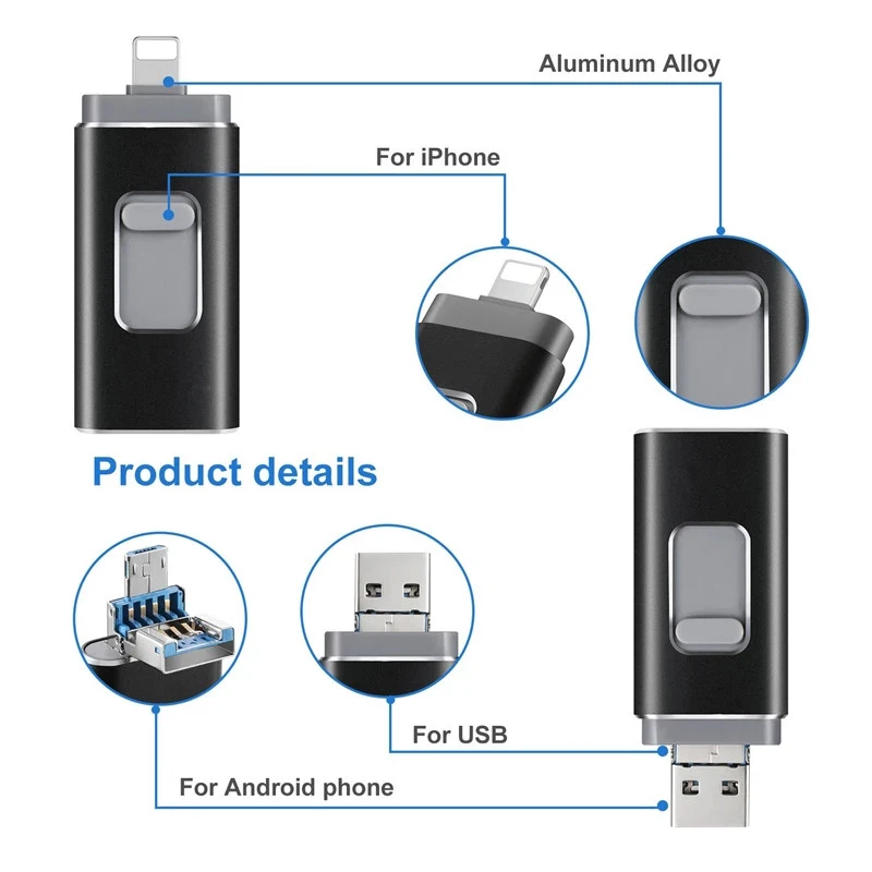 BRU Usb флеш-накопитель для Iphone Ipad Android смартфона планшета ПК 8 ГБ 16 32 64 128 256 карта
