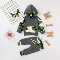 0 to 24 months baby boys clothes sets autumn winter newborn outfits camouflage hooded sweatshirtpants sets infant baby clothing